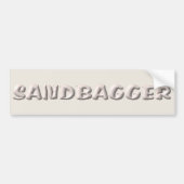 Sandbagger witte zanden bumper sticker (Voorkant)
