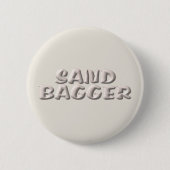 Sandbagger witte zanden knop ronde button 5,7 cm (Voorkant)