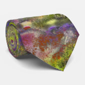 Sandblasted gesplatterde gele rode verf op katoen stropdas (Opgerold)