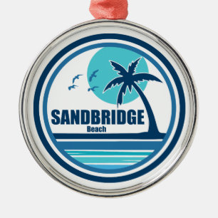 Sandbridge Beach Virginia Palmbomen Metalen Ornament