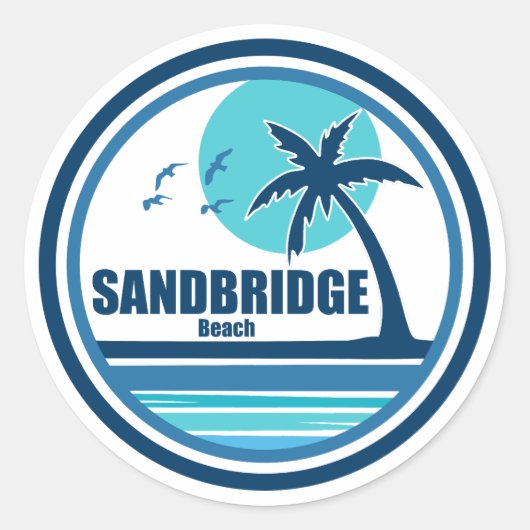 Sandbridge Beach Virginia Palmbomen Ronde Sticker (Voorkant)