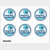 Sandbridge Beach Virginia Palmbomen Ronde Sticker (Vel)