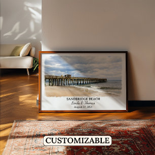Sandbridge Beach Virginia Poster, Watercolor, Klan Poster