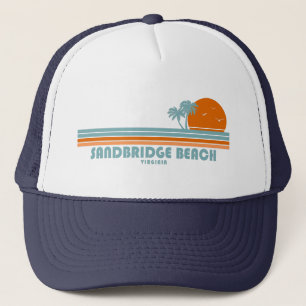 Sandbridge Beach Virginia Sun Palm Trees Trucker Pet