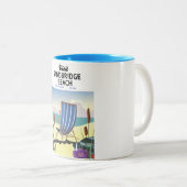 Sandbridge Beach Virginia USA, Tweekleurige Koffiemok (Voorkant rechts)