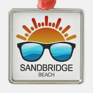 Sandbridge Beach Virginia Zonnebril Metalen Ornament