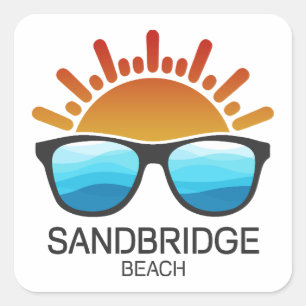 Sandbridge Beach Virginia Zonnebril Vierkante Sticker
