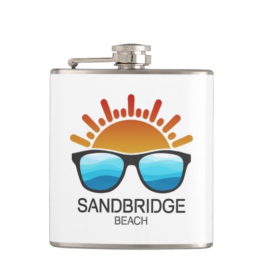 Sandbridge Beach Virginia Zonnebrillen Heupfles (Voorkant)