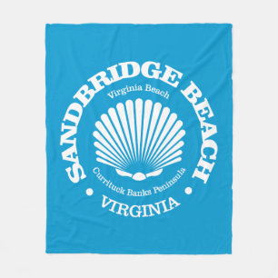 Sandbridge Beach (zeeschelp) Fleece Deken
