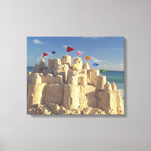 Sandcastle on Beach Canvas Afdruk (Voorkant)