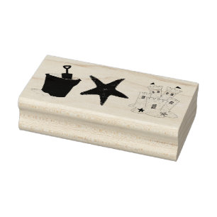 Sandcastle Sand Castle Starfish Pail Beach Ocean Rubberstempel