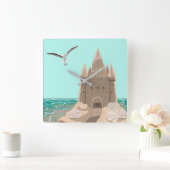 Sandcastle Seagull horloge murale carré (Maison)
