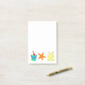 Sandcastle Shovel Pail Sand Starfish Beach Post-it (Sur un bureau)
