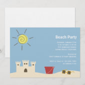 Sandcastle Summer Party Kaart (Voorkant / Achterkant)
