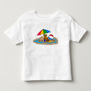 Sandcastle Toddler T-Shirt, Beer van strand Kinder Shirts