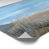 Sandduinen met wilde grassen, strand en zee poster (Hoek)