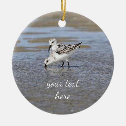 Sanderlings Keramisch Ornament (Voorkant)
