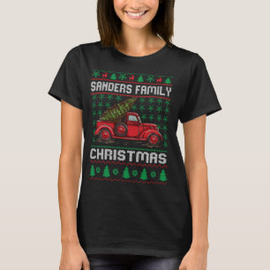 Sanders Familie Lelijke Kersttrui Rode Vrachtwagen T-shirt