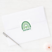 Sanders Name Clover Boho Rainbow Vierkante Sticker (Envelop)