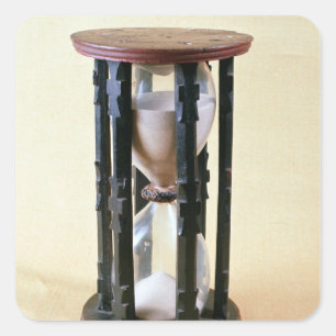 Sandglass, 17e eeuw vierkante sticker