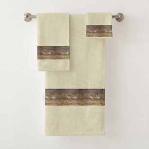 Sandhill Crane Birds Wildlife NWR Bath Towel Set Bad Handdoek