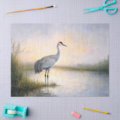 Sandhill Crane in de ochtend licht ontkoppeling Tissuepapier (Craft)