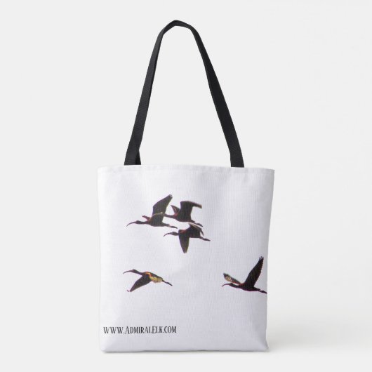 Sandhill Cranes in de lucht en op de grond Draagtas (Achterkant)