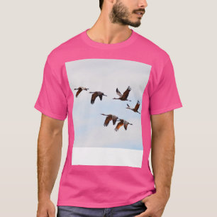 Sandhill Cranes Migratie Nebraska Vogelspotten T-shirt