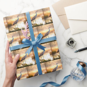 Sandhill kraan in een moeras cadeaupapier