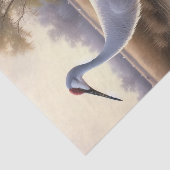 Sandhill kraan olieverfschilderij decoupage tissuepapier (Detail)