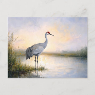 Sandhill kraanschilderij briefkaart