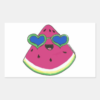 Sandía con gafas de sol rechthoekige sticker