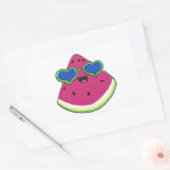 Sandía con gafas de sol rechthoekige sticker (Envelop)