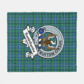 Sandilands Ancient Clan Badge Tartan Pset Fleece Deken (Voorkant (Horizontaal))