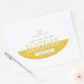 Sandlewood yellow reed diffuser oval product label (Envelop)