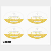 Sandlewood yellow reed diffuser oval product label (Vel)