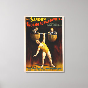 Sandow Trocadero Vaudevilles Weightlift Canvas Afdruk
