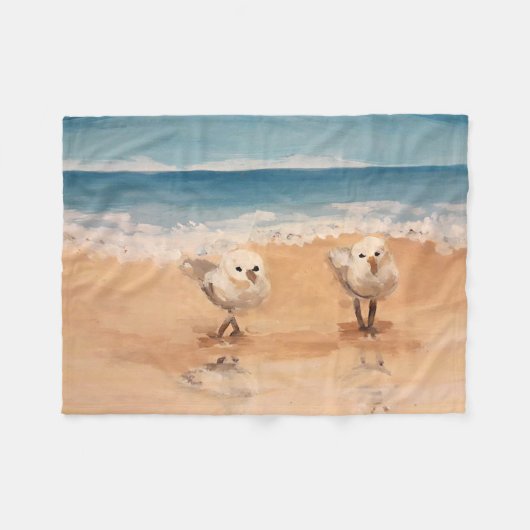 Sandpeper van het Zee Shore Fleece Blanket Deken (Voorkant (Horizontaal))