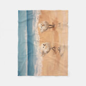 Sandpeper van het Zee Shore Fleece Blanket Deken (Voorkant)