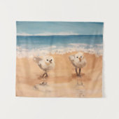 Sandpeper van het Zee Shore Tapestry Wandkleed (Voorkant (horizontaal))