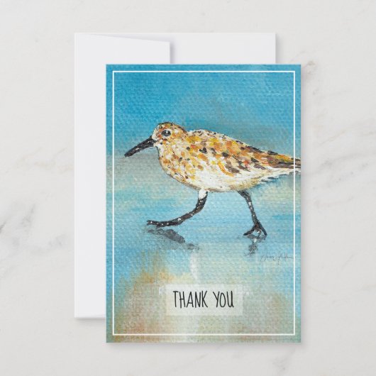 Sandpiper Shorebird Beach Carte de remerciements (Devant)