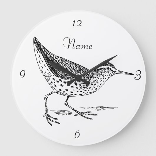 Sandpiper Shorebird Thunder_Cove Grote Klok (Voorkant)