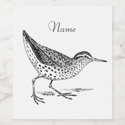 Sandpiper Shorebird Thunder_Cove Wijn Etiket (Enkel label)