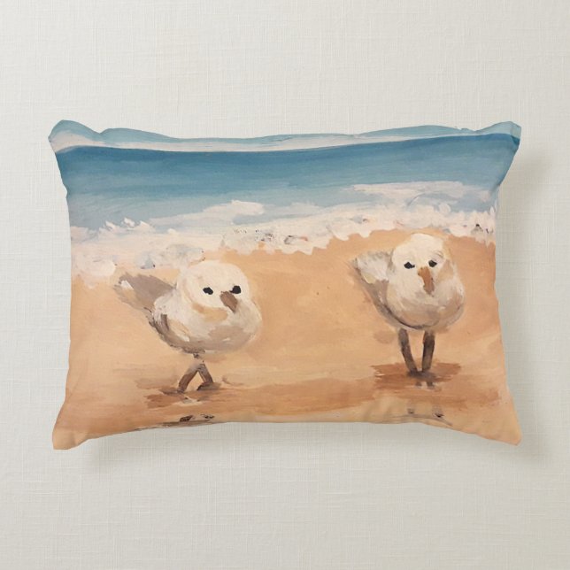 Sandpipers by the Sea Shore Accent Coussin (Devant)