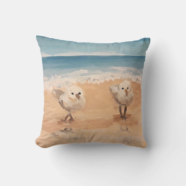 Sandpipers by the Sea Shore Coussin extérieur (Recto)