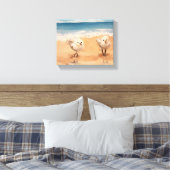 Sandpipers door Zee Shore Canvas Print (Insitu (Slaapkamer))