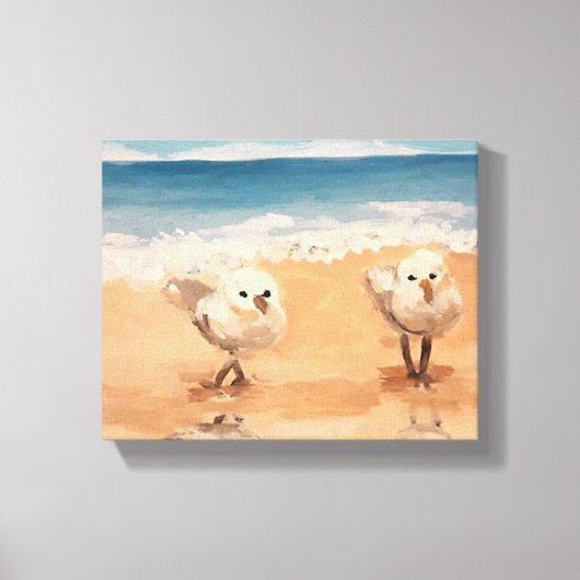 Sandpipers door Zee Shore Canvas Print (Voorkant)