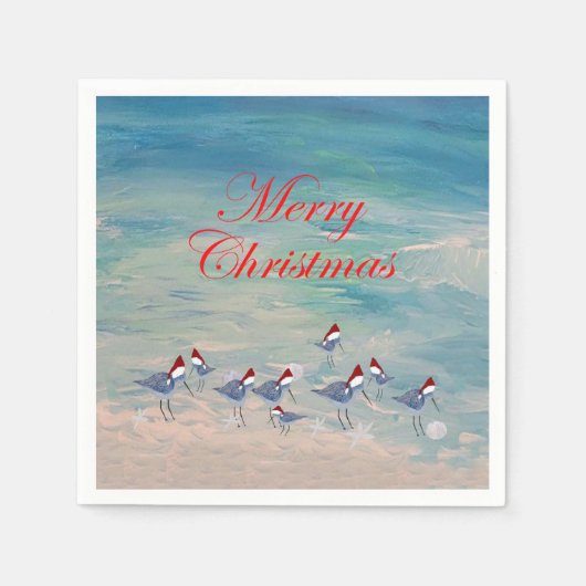 Sandpipers Kerstfeest servetten (Voorkant)