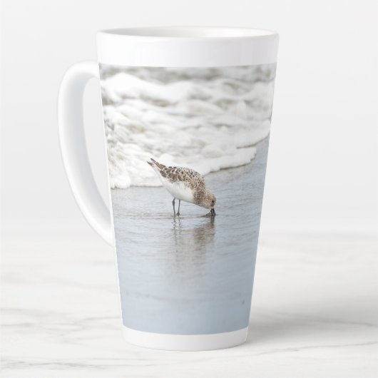Sandpipers op de Beach Photo Latte Coffee-Mok Latte Mok (Linkerhoek)