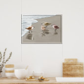 Sandpipers op de Shoreline Poster (Keuken)